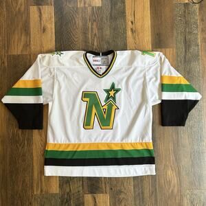 Vintage CCM Minnesota North Stars NHL Hockey Jersey XL White Canada Made